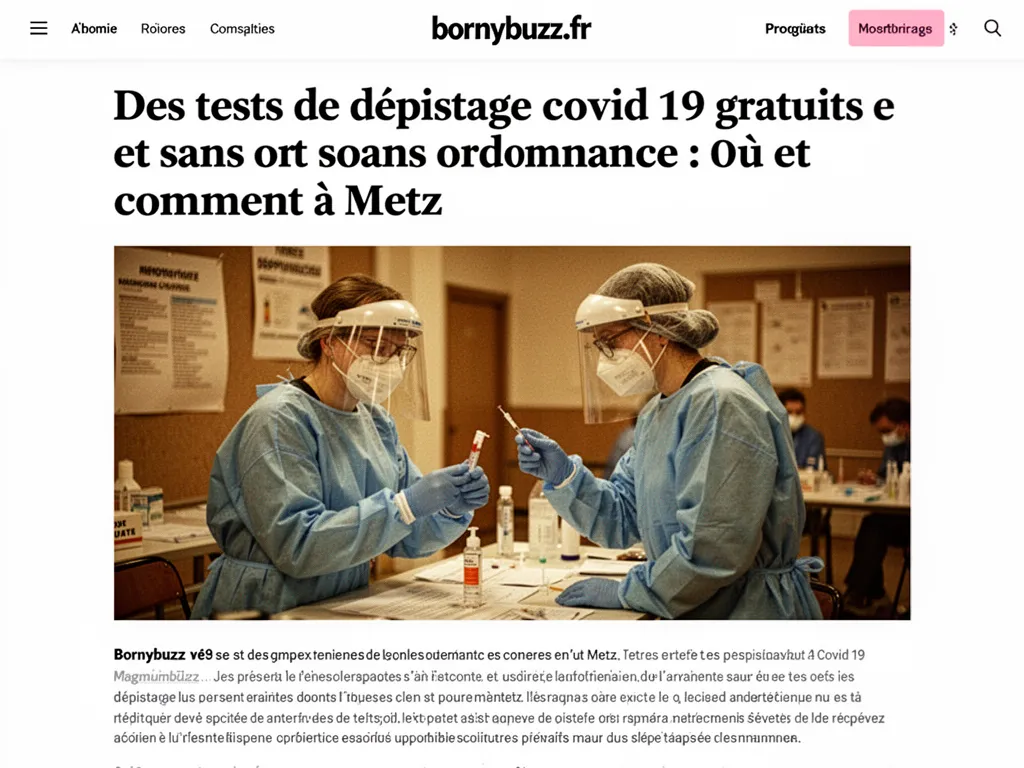 Des tests de depistage covid 19 gratuits et sans ordonnance : où et comment à Metz