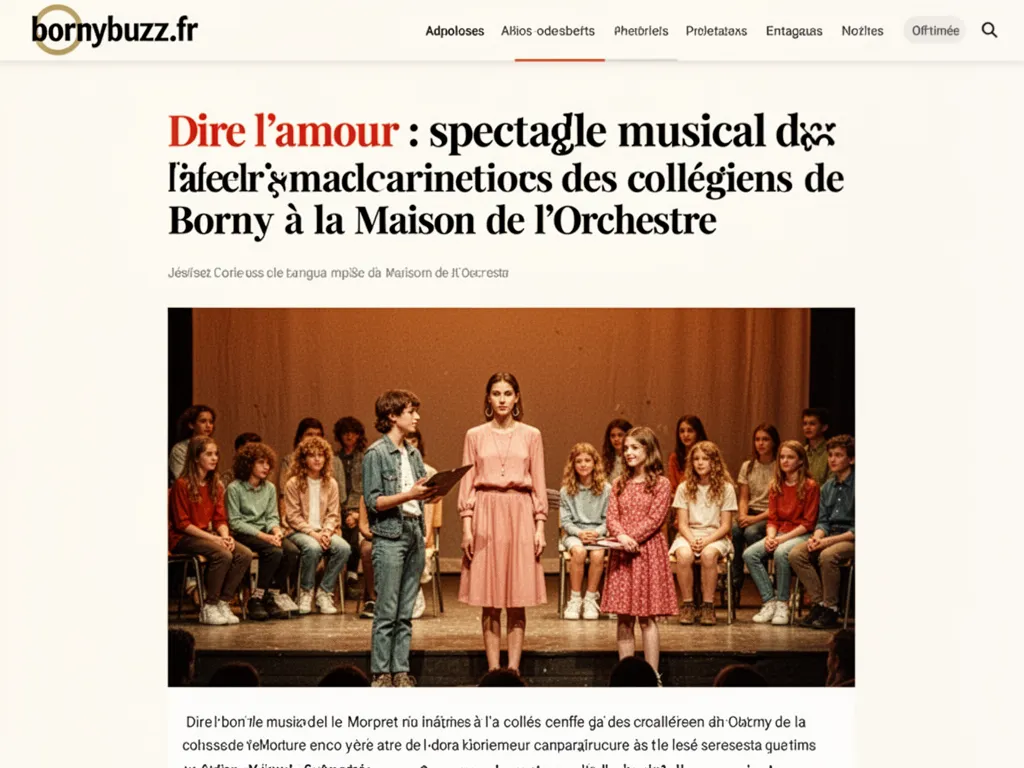 Dire l'amour : spectacle musical des collégiens de Borny à la Maison de l'Orchestre