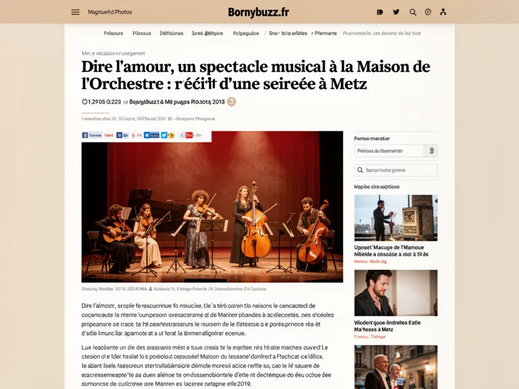 Dire l'amour, un spectacle musical à la Maison de l'Orchestre : récit d'une soirée à Metz