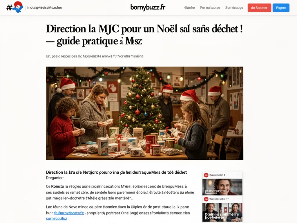 Direction la MJC pour un Noël sans déchet ! — guide pratique à Metz