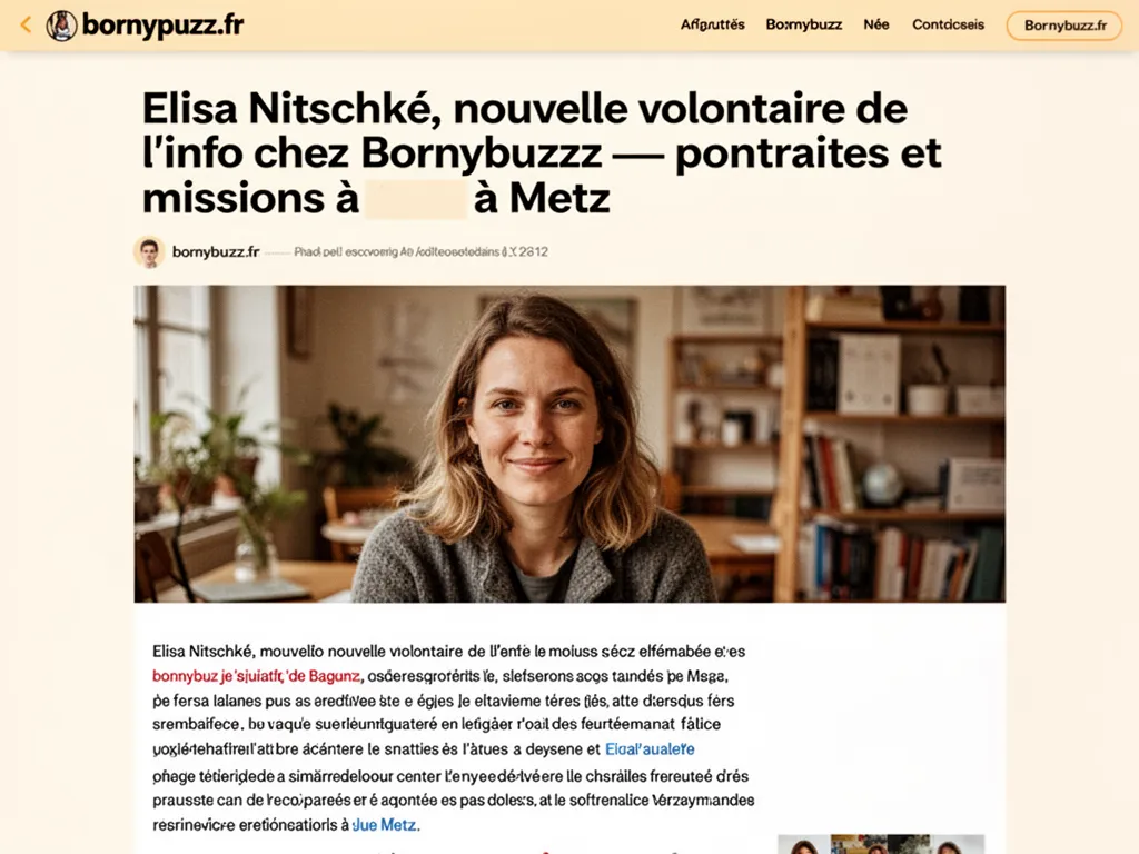 Elisa Nitschké, nouvelle volontaire de l'info chez Bornybuzz : portrait et missions à Metz