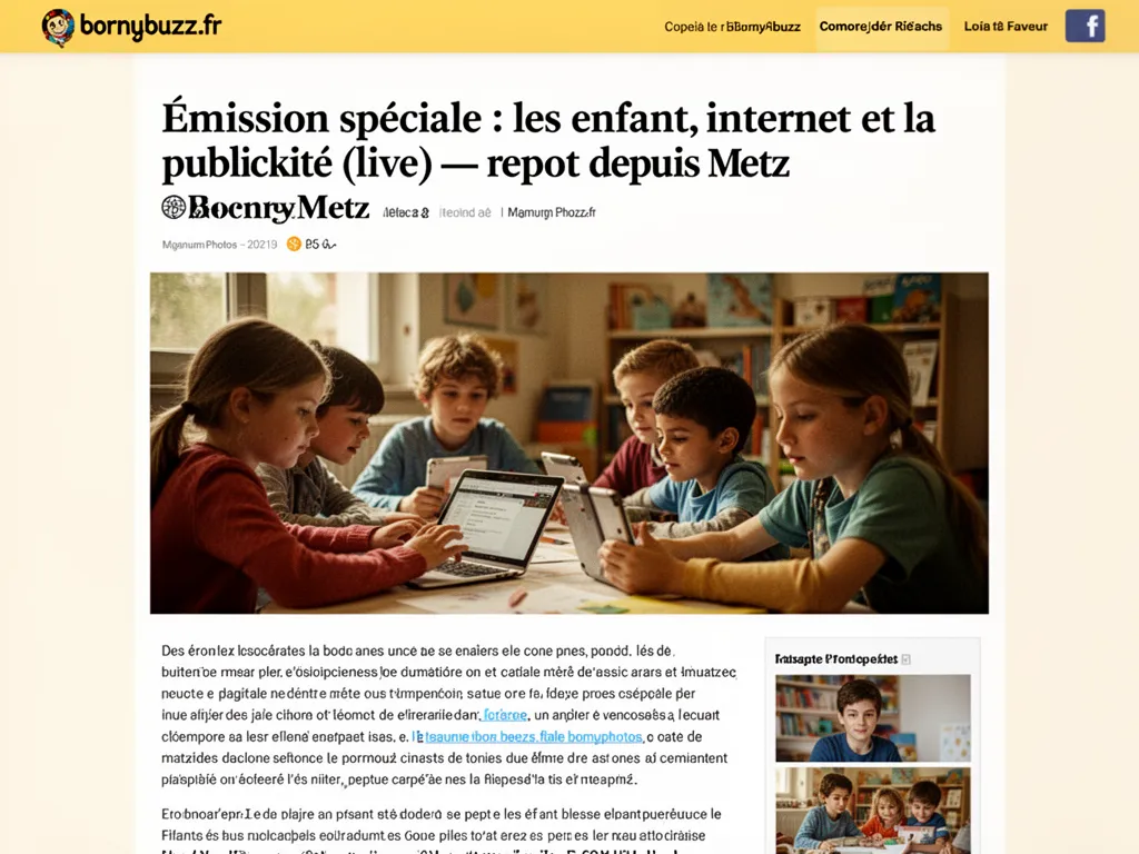 Émission spéciale : les enfants, internet et la publicité (live) : report depuis Metz