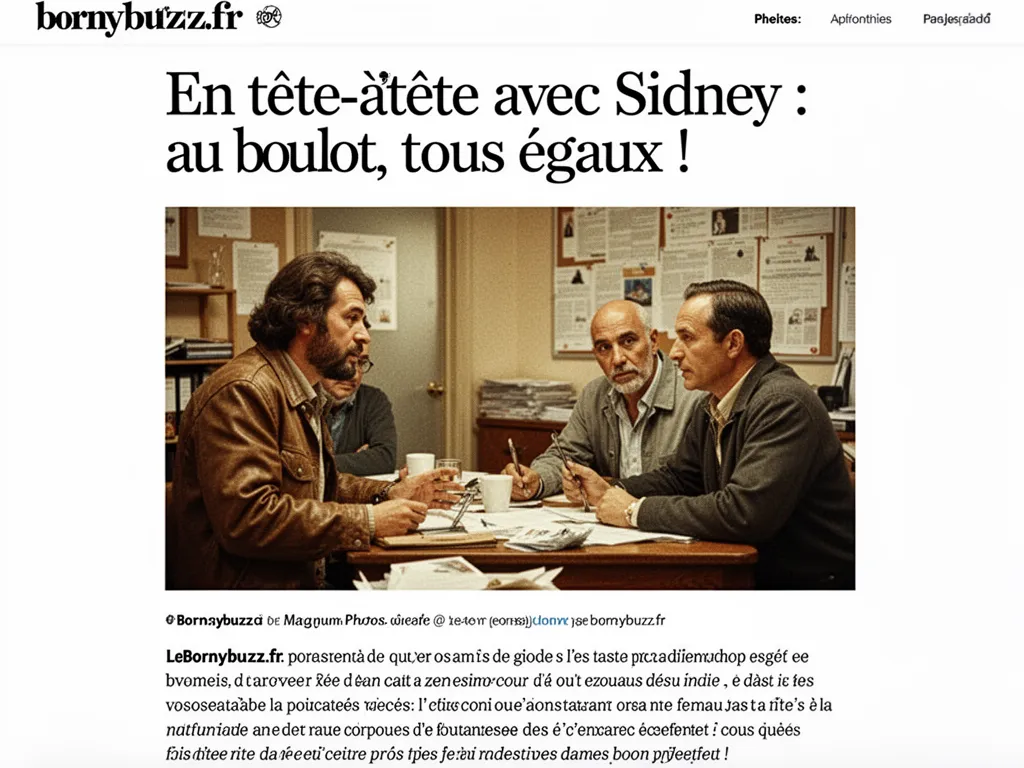 En tête-à-tête avec Sidney : au boulot, tous égaux !