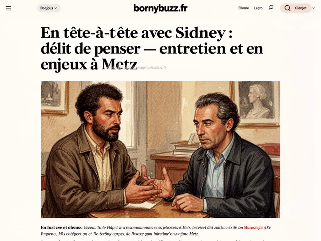 En tête‑à‑tête avec Sidney : délit de penser : entretien et enjeux à Metz