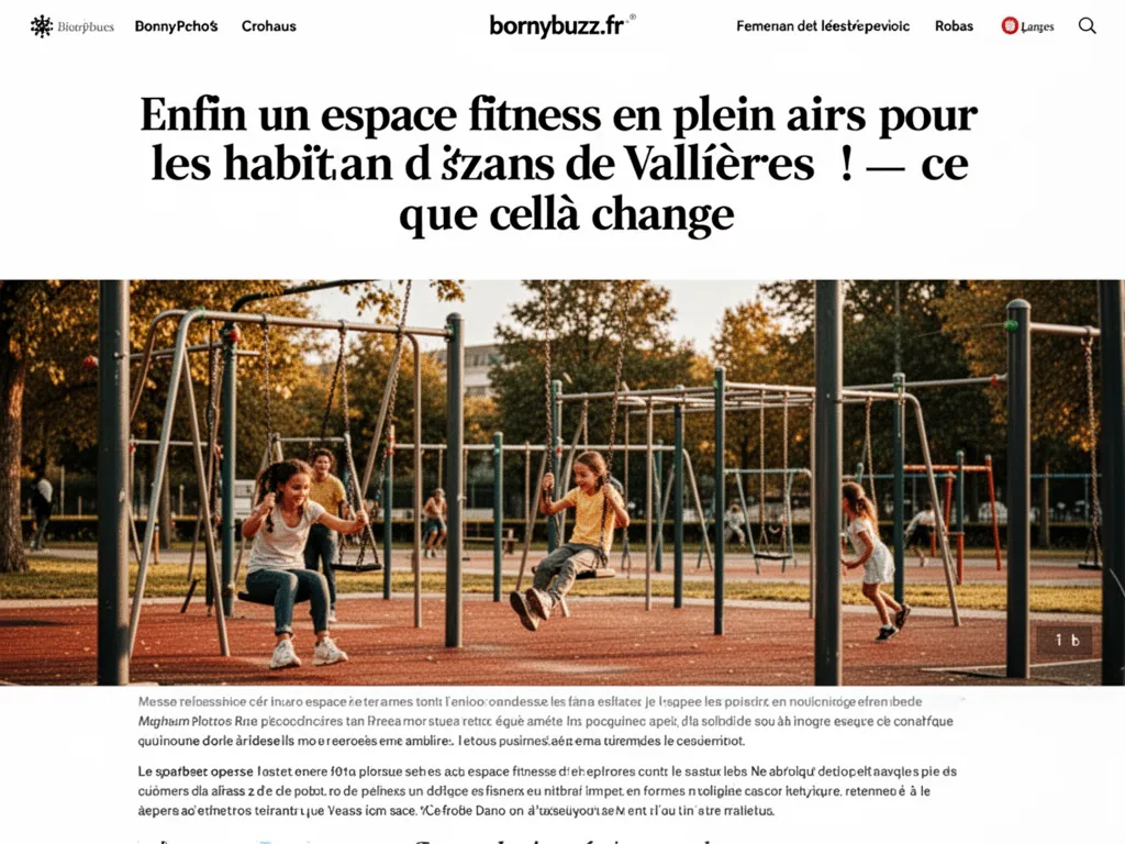 Enfin un espace fitness en plein air pour les habitants de Vallières ! — ce que cela change