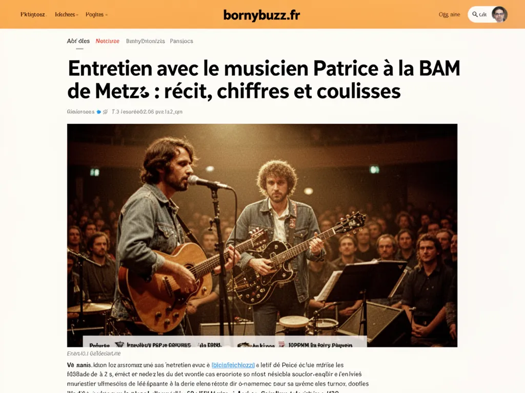Entretien avec le musicien Patrice à la BAM de Metz : récit, chiffres et coulisses