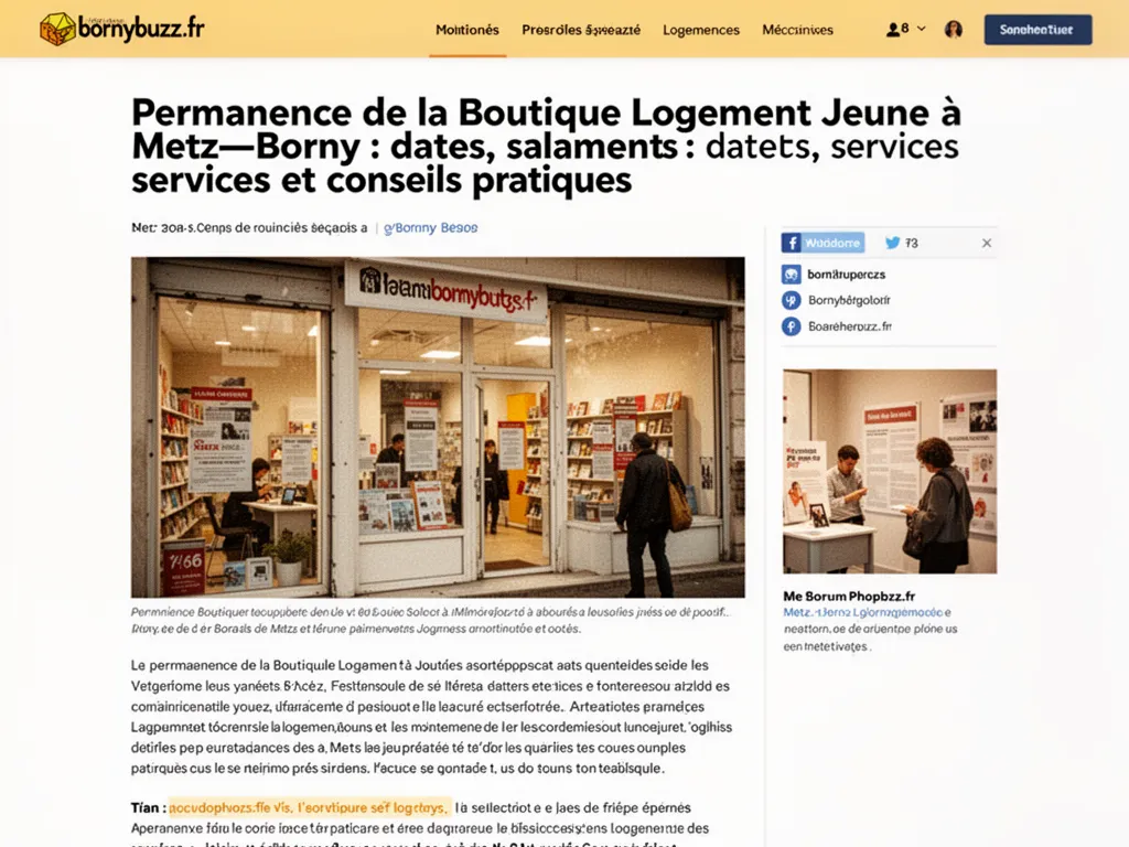 Permanence de la Boutique Logement Jeune à Metz‑Borny : dates, services et conseils pratiques