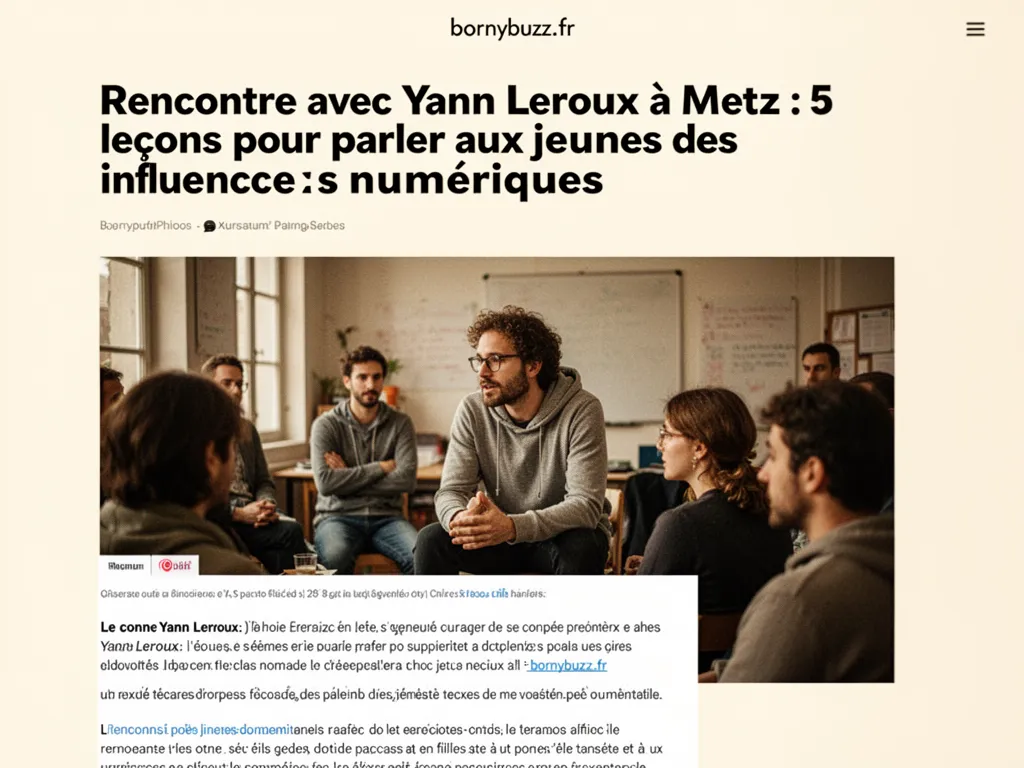 Rencontre avec Yann Leroux à Metz : 5 leçons pour parler aux jeunes des influences numériques
