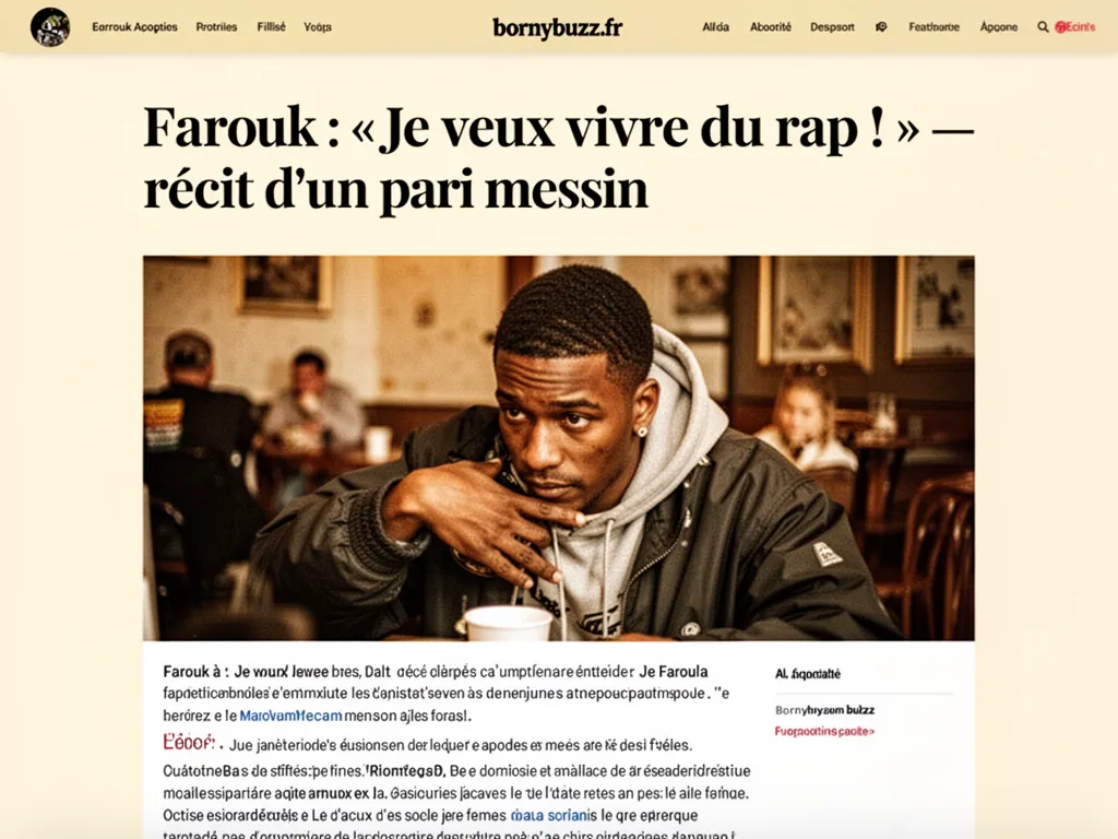 Farouk : « Je veux vivre du rap ! » — récit d’un pari messin