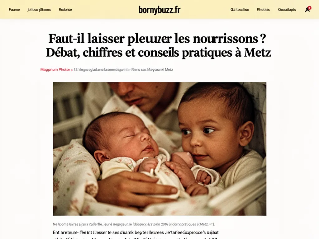 Faut-il laisser pleurer les nourrissons ? Débat, chiffres et conseils pratiques à Metz