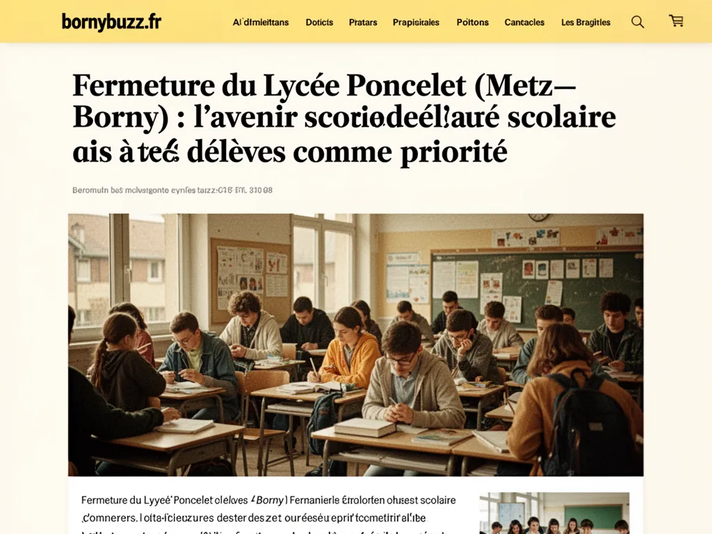 Fermeture du Lycée Poncelet (Metz‑Borny) : l’avenir scolaire des élèves comme priorité