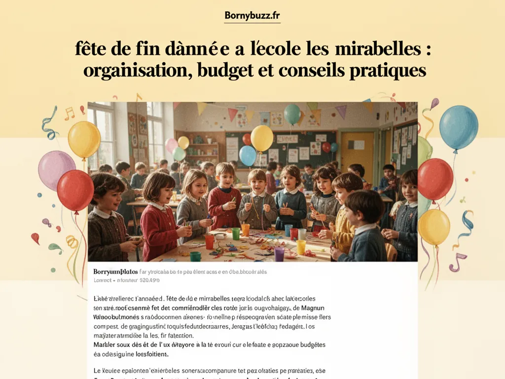 fete de fin dannee a lecole les mirabelles : organisation, budget et conseils pratiques
