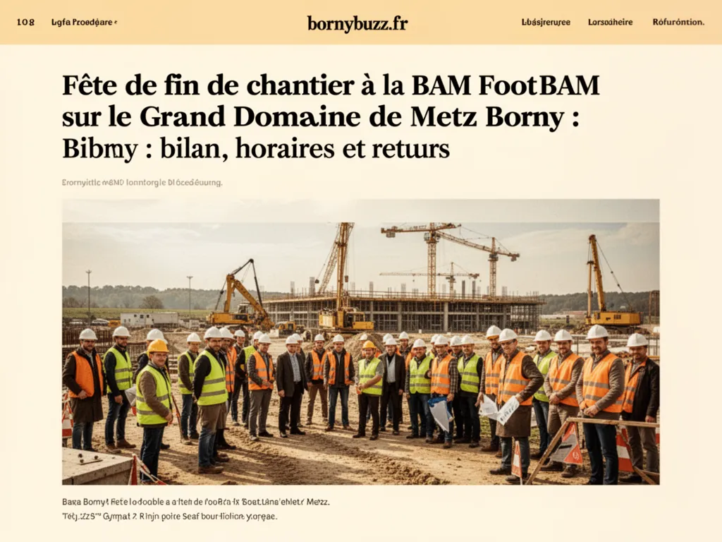 Fête de fin de chantier à la BAM FootBAM sur le Grand Domaine de Metz Borny : bilan, horaires et retours