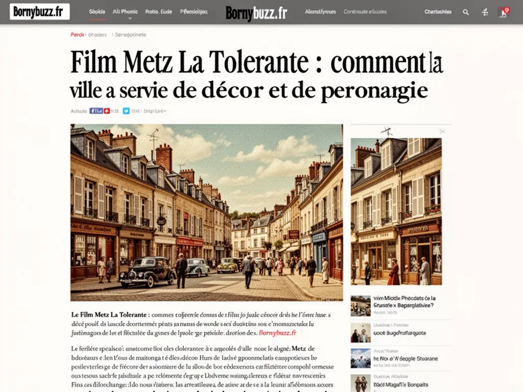 Film Metz La Tolerante : comment la ville a servi de décor et de personnage