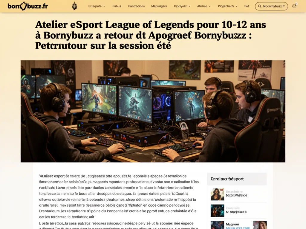 Atelier eSport League of Legends pour 10–12 ans à Bornybuzz : retour sur la session été