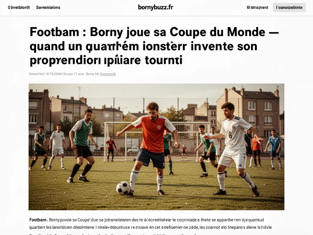 Footbam : Borny joue sa Coupe du Monde — quand un quartier invente son propre tournoi