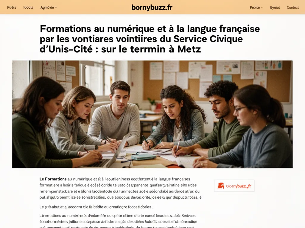 Formations au numérique et à la langue française par les volontaires du Service Civique d’Unis‑Cité : sur le terrain à Metz