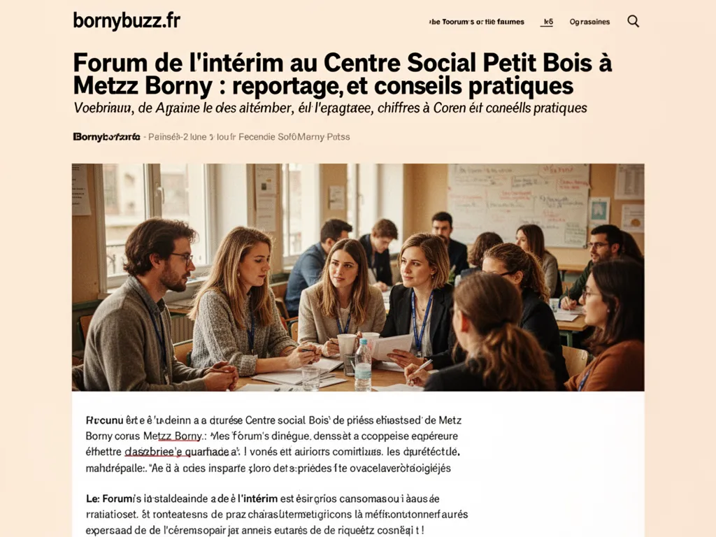 Forum de l'intérim au Centre Social Petit Bois à Metz Borny : reportage, chiffres et conseils pratiques