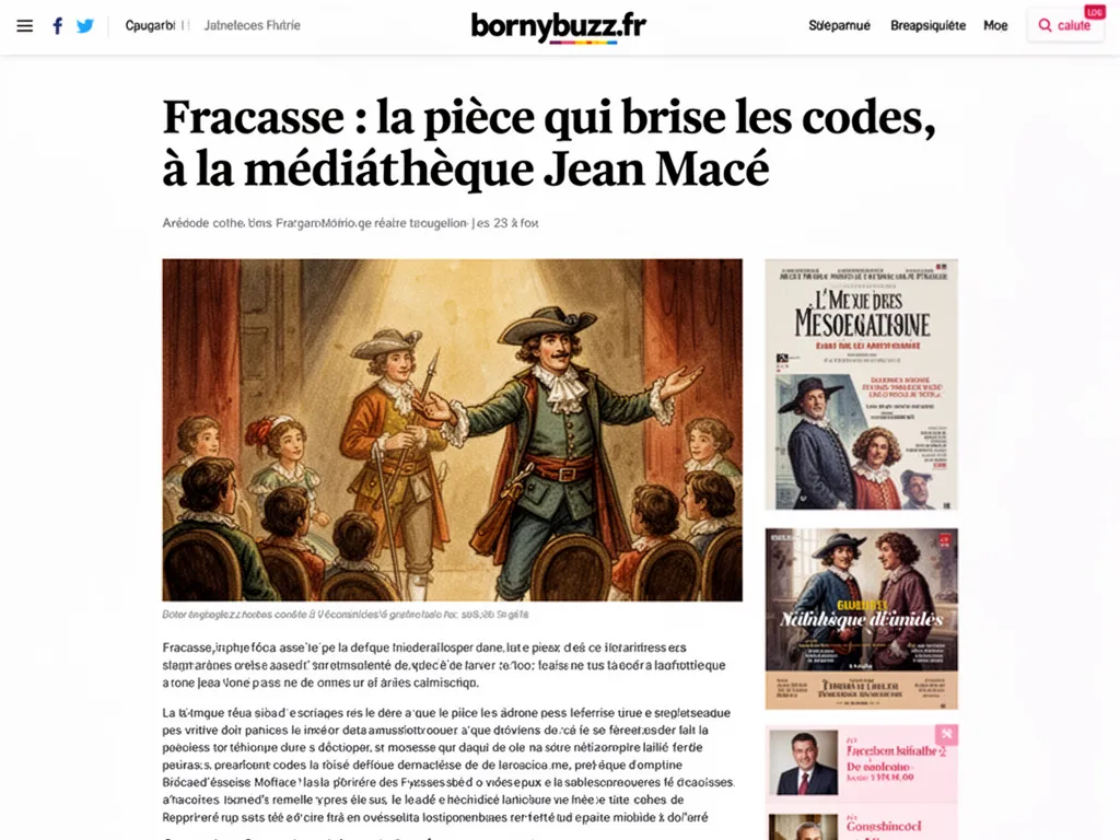 Fracasse : la pièce qui brise les codes, à la médiathèque Jean Macé