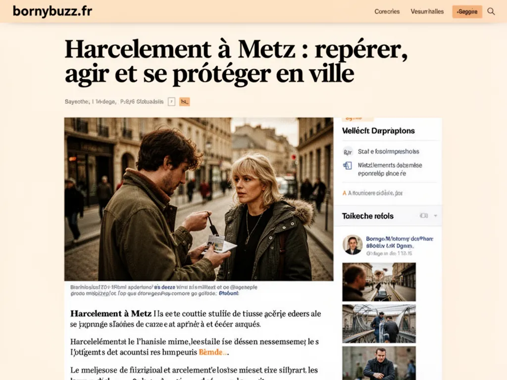 Harcelement à Metz : repérer, agir et se protéger en ville