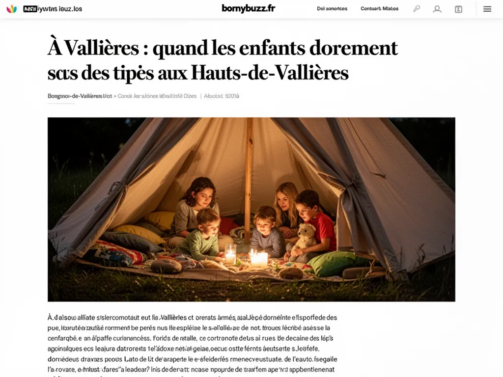 À Vallières : quand les enfants dorment sous des tipis aux Hauts-de-Vallières
