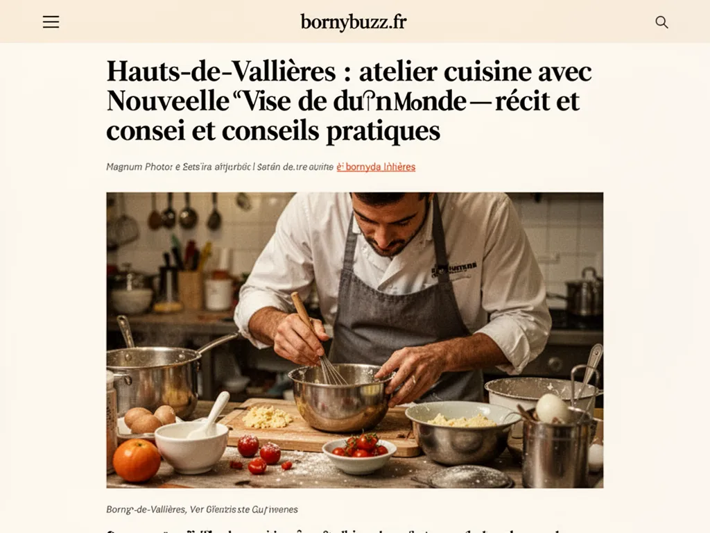 Hauts-de-Vallières : atelier cuisine avec Nouvelle Vie du Monde — récit et conseils pratiques