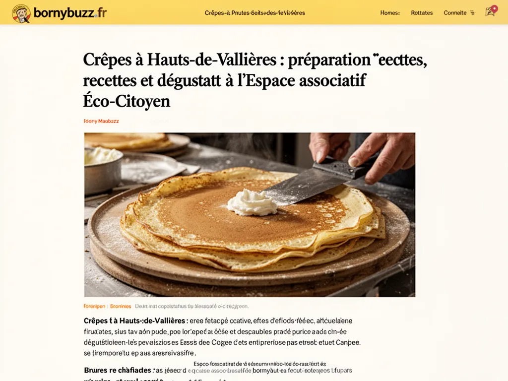 Crêpes à Hauts-de-Vallières : préparation, recettes et dégustation à l'Espace associatif Éco-Citoyen