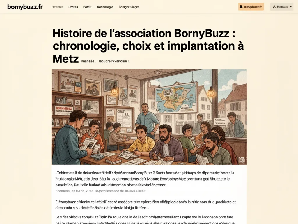 Histoire de l'association BornyBuzz : chronologie, choix et implantation à Metz