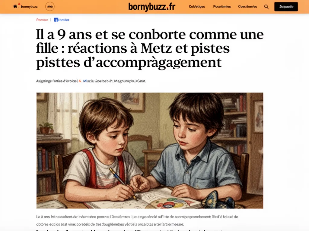 Il a 9 ans et se comporte comme une fille : réactions à Metz et pistes d'accompagnement