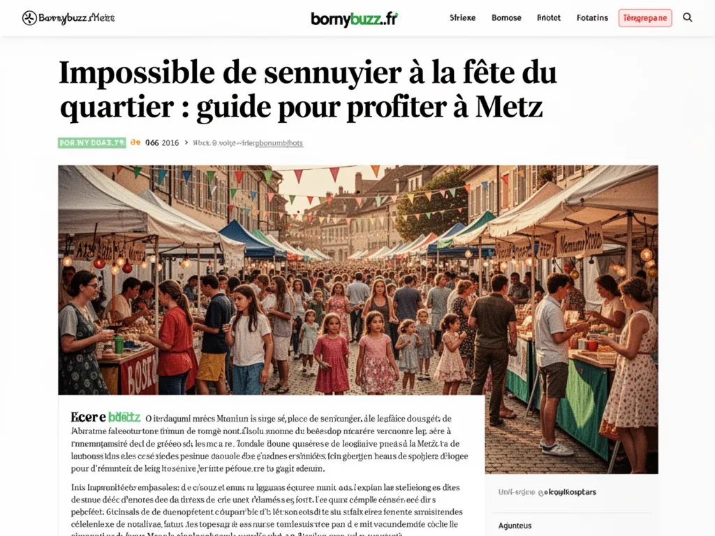 Impossible de sennuyer a la fete du quartier : guide pour profiter à Metz