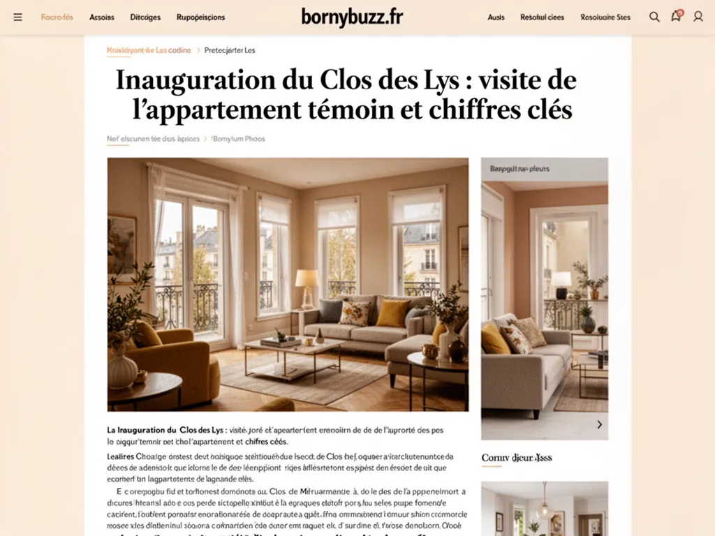 Inauguration du Clos des Lys : visite de l'appartement témoin et chiffres clés