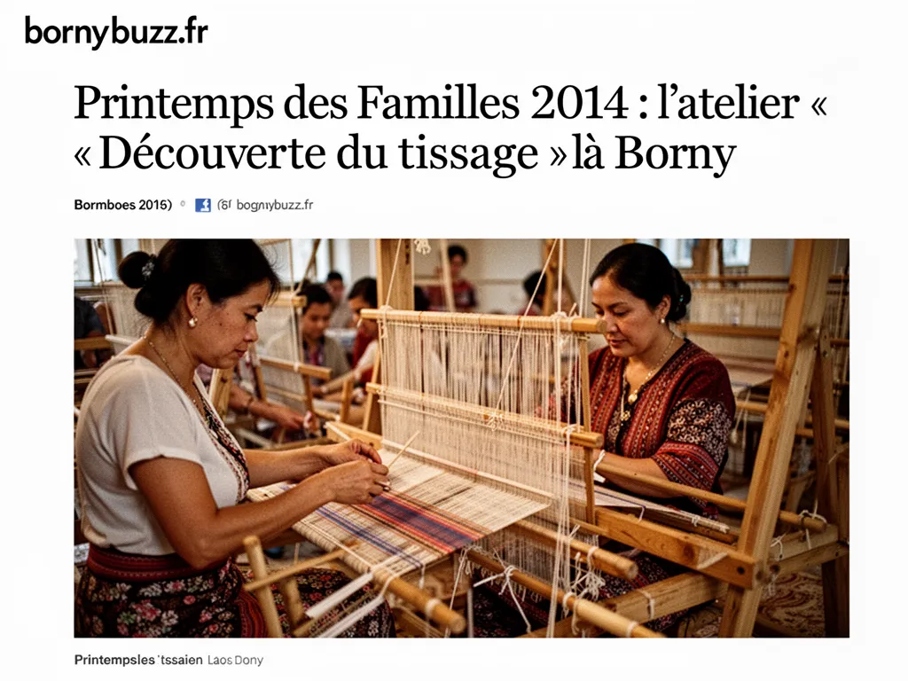 Printemps des Familles 2014 : l’atelier « Découverte du tissage laotien » à Borny