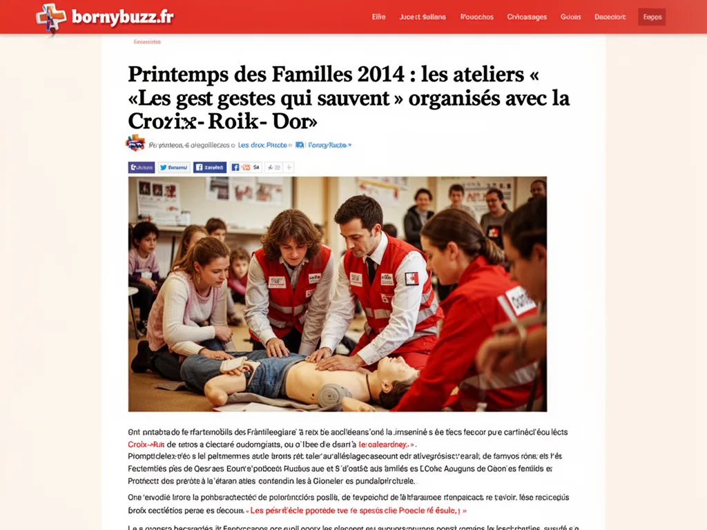 Printemps des Familles 2014 : les ateliers « Les gestes qui sauvent » organisés avec la Croix‑Rouge
