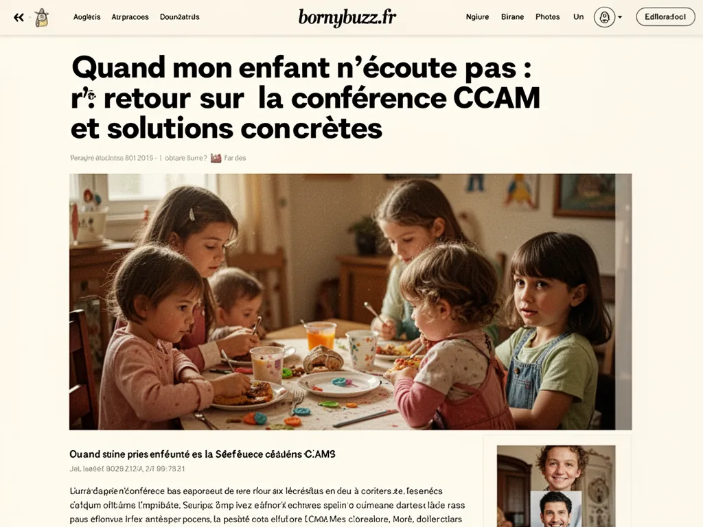 Quand mon enfant n'écoute pas : retour sur la conférence CCAM et solutions concrètes