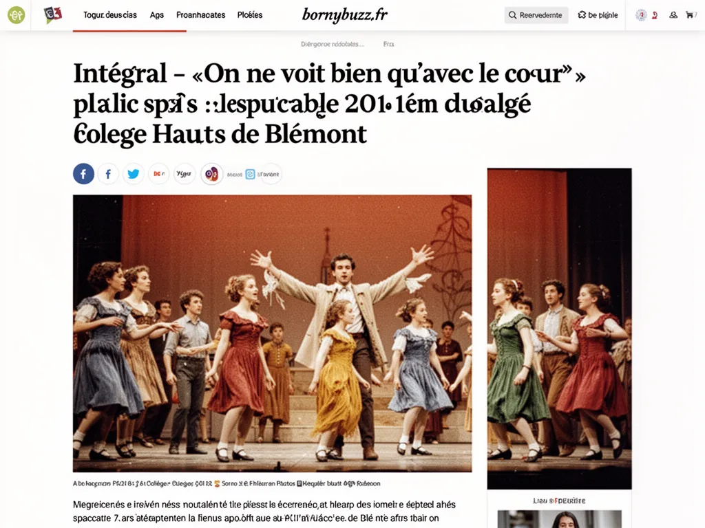 Intégral - «On ne voit bien qu'avec le cœur» : le spectacle 2016 du collège Hauts de Blémont