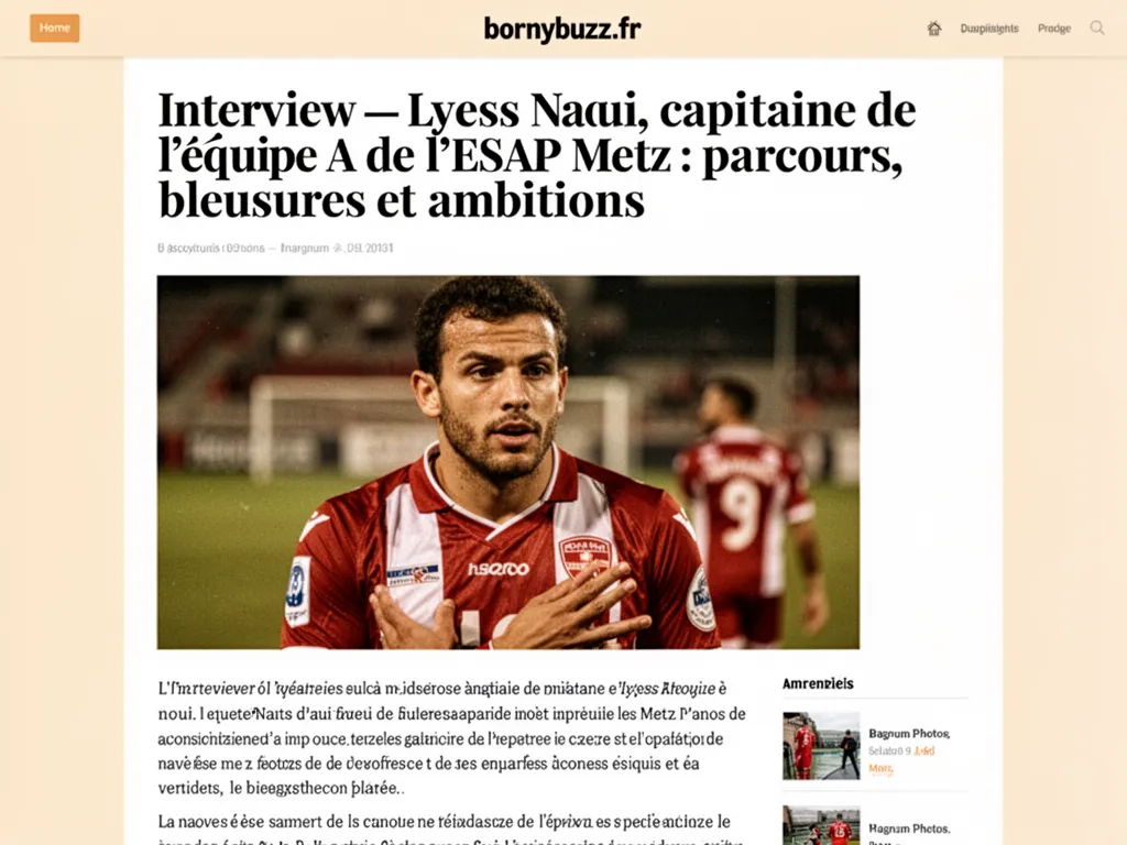 Interview — Lyess Naoui, capitaine de l'équipe A de l'ESAP Metz : parcours, blessures et ambitions