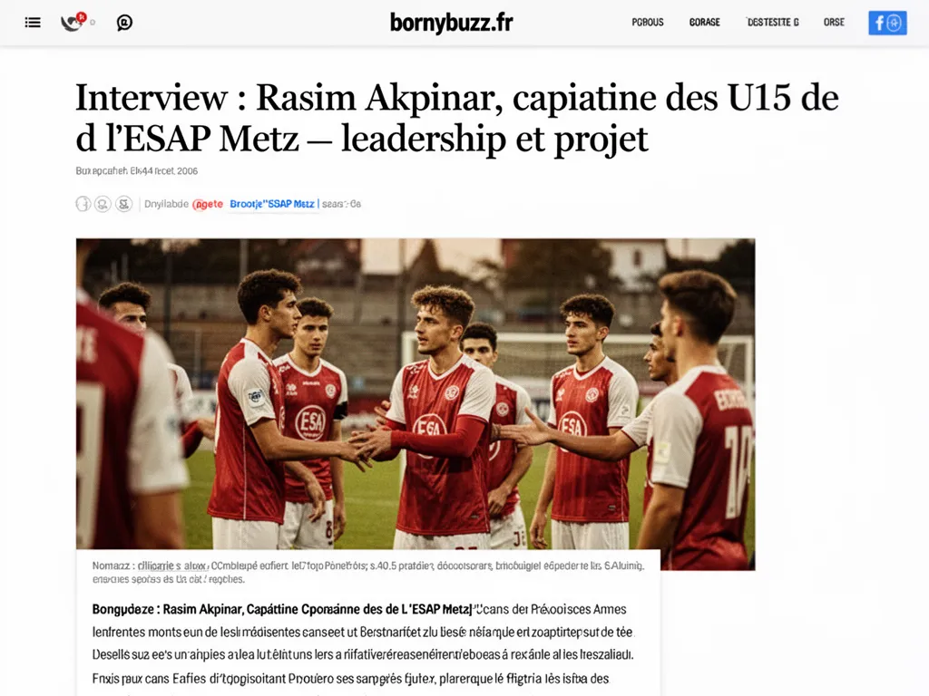 Interview : Rasim Akpinar, capitaine des U15 de l'ESAP Metz — leadership et projet