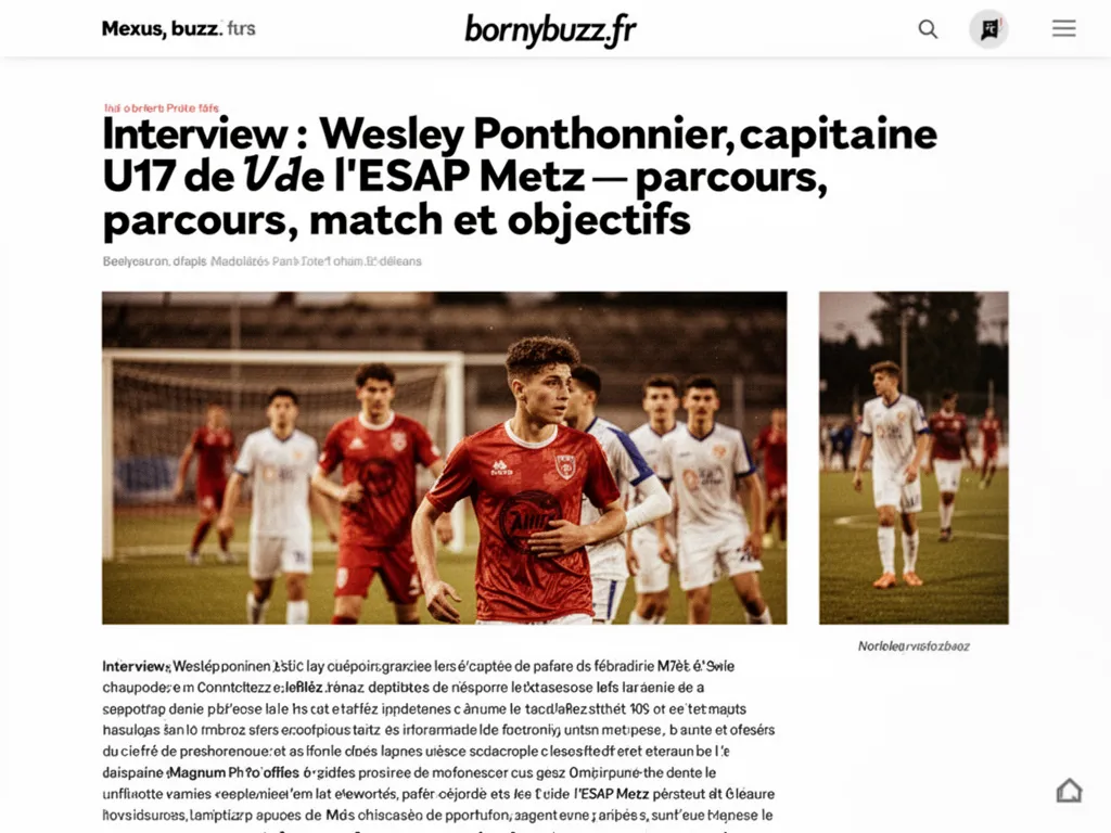 Interview : Wesley Ponthonnier, capitaine U17 de l'ESAP Metz — parcours, match et objectifs