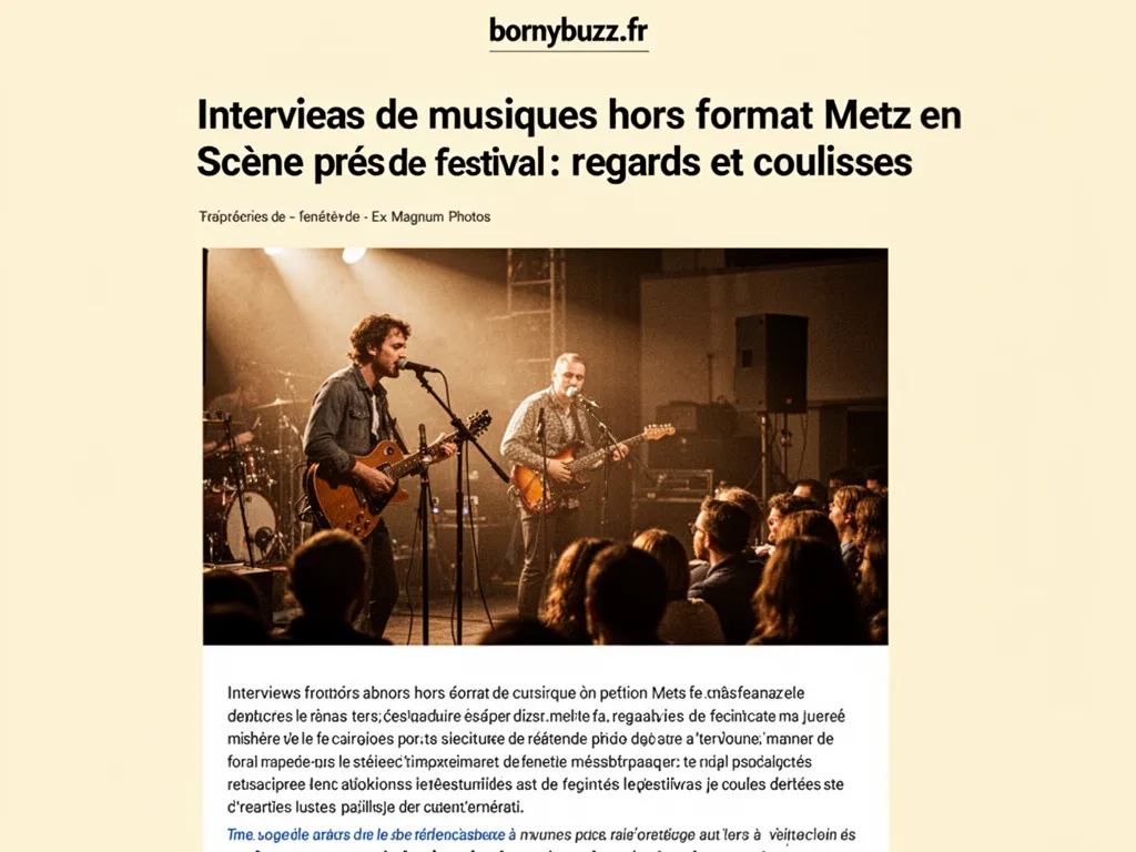 Interviews de musiques hors format Metz en Scène présente le festival : regards et coulisses