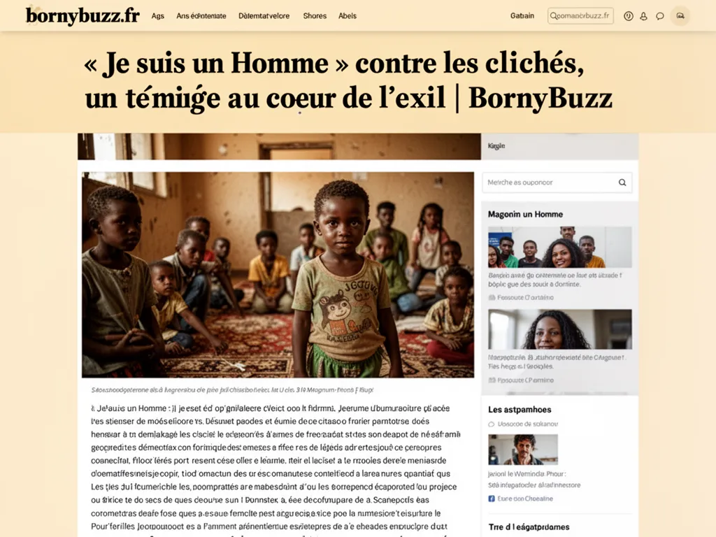 « Je suis un Homme » contre les clichés, un témoignage au cœur de l’exil  | BornyBuzz