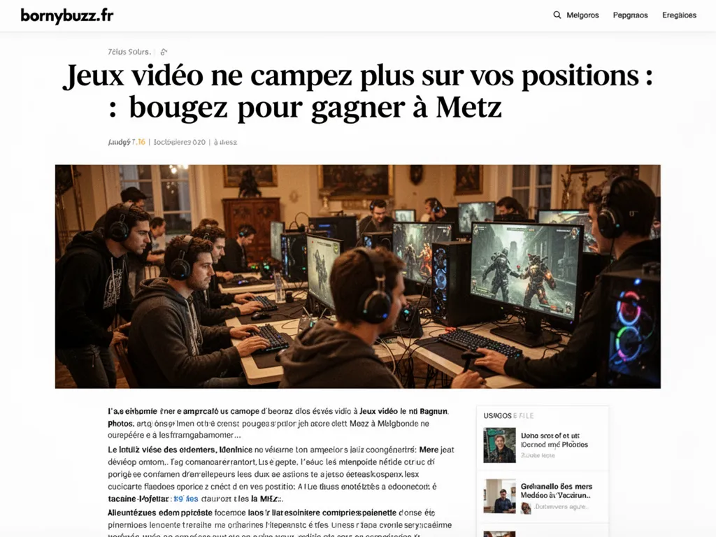 jeux video ne campez plus sur vos positions : bougez pour gagner à Metz