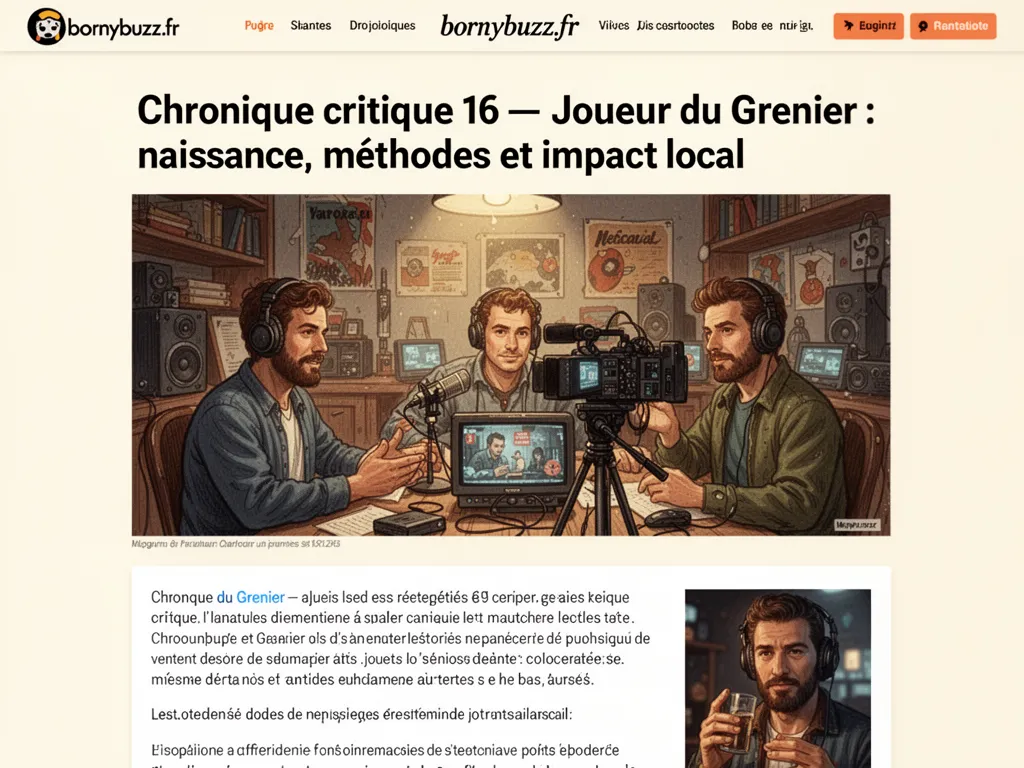 Chronique critique 16 : Joueur du Grenier : naissance, méthodes et impact local