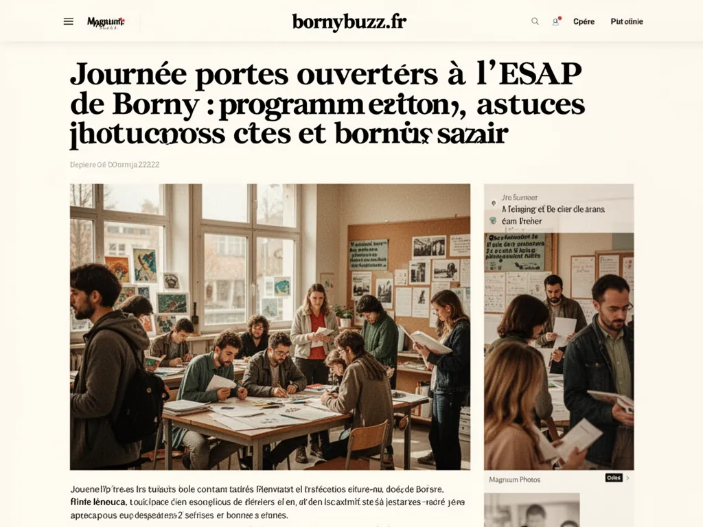Journée portes ouvertes à l'ESAP de Borny : programme, coûts et bonnes astuces