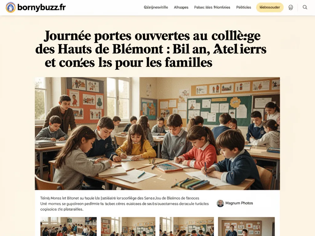 Journée portes ouvertes au collège des Hauts de Blémont : bilan, ateliers et conseils pour les familles