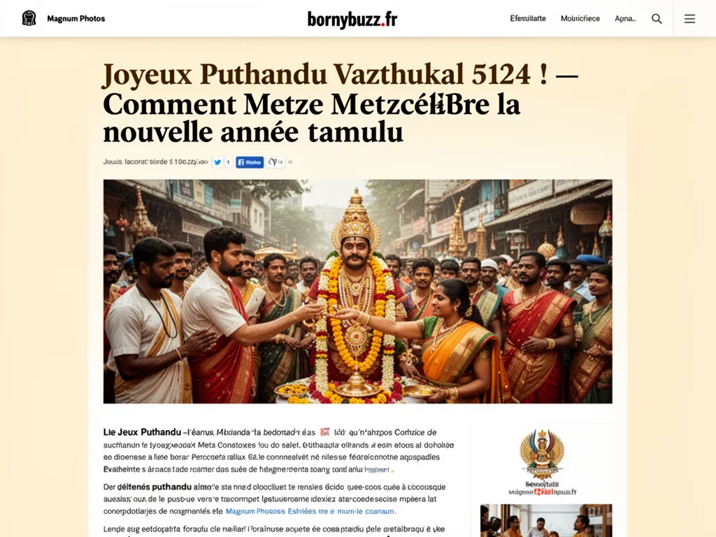 Joyeux Puthandu Vazthukal 5124 ! — Comment Metz célèbre la nouvelle année tamoule