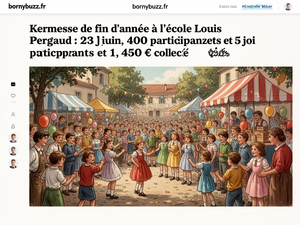 Kermesse de fin d'année à l'école Louis Pergaud : 23 juin, 400 participants et 1 450 € collectés