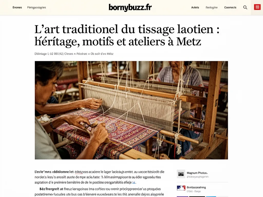 L'art traditionnel du tissage laotien : héritage, motifs et ateliers à Metz