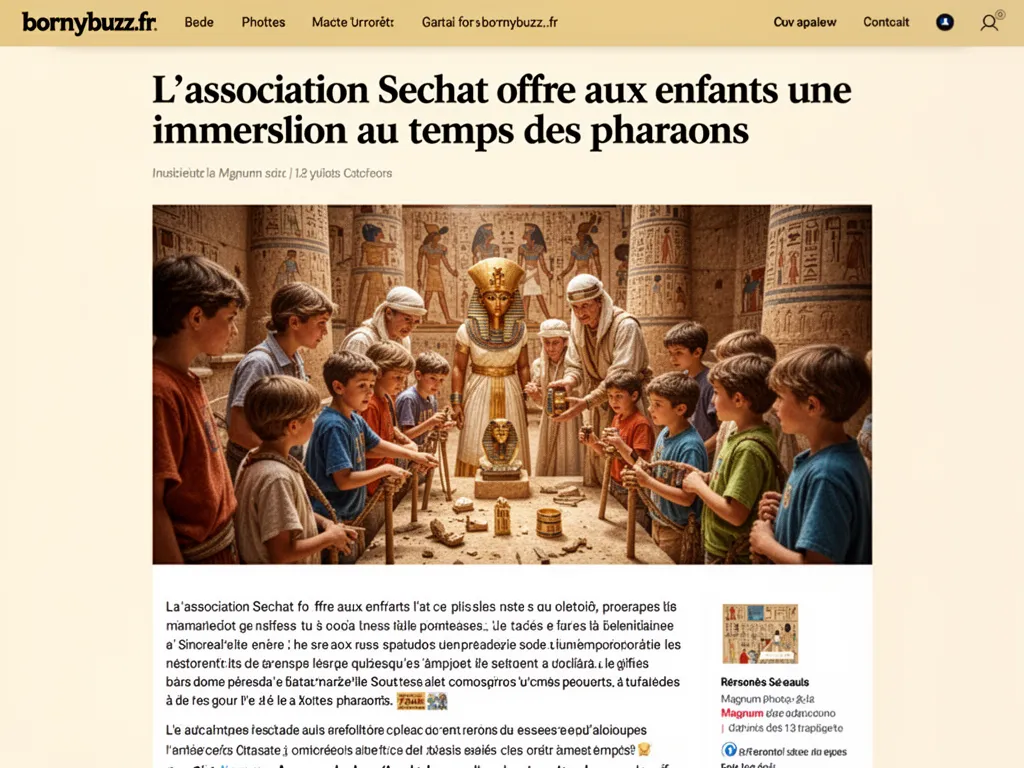 L'association Sechat offre aux enfants une immersion au temps des pharaons
