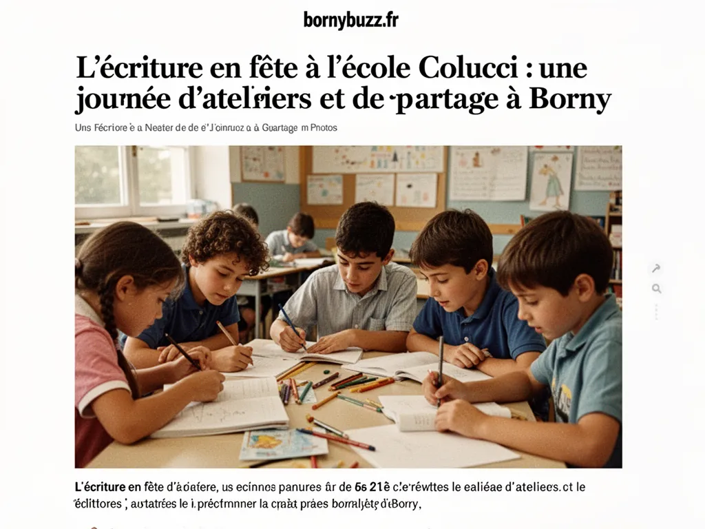 L'écriture en fête à l'école Colucci : une journée d'ateliers et de partage à Borny