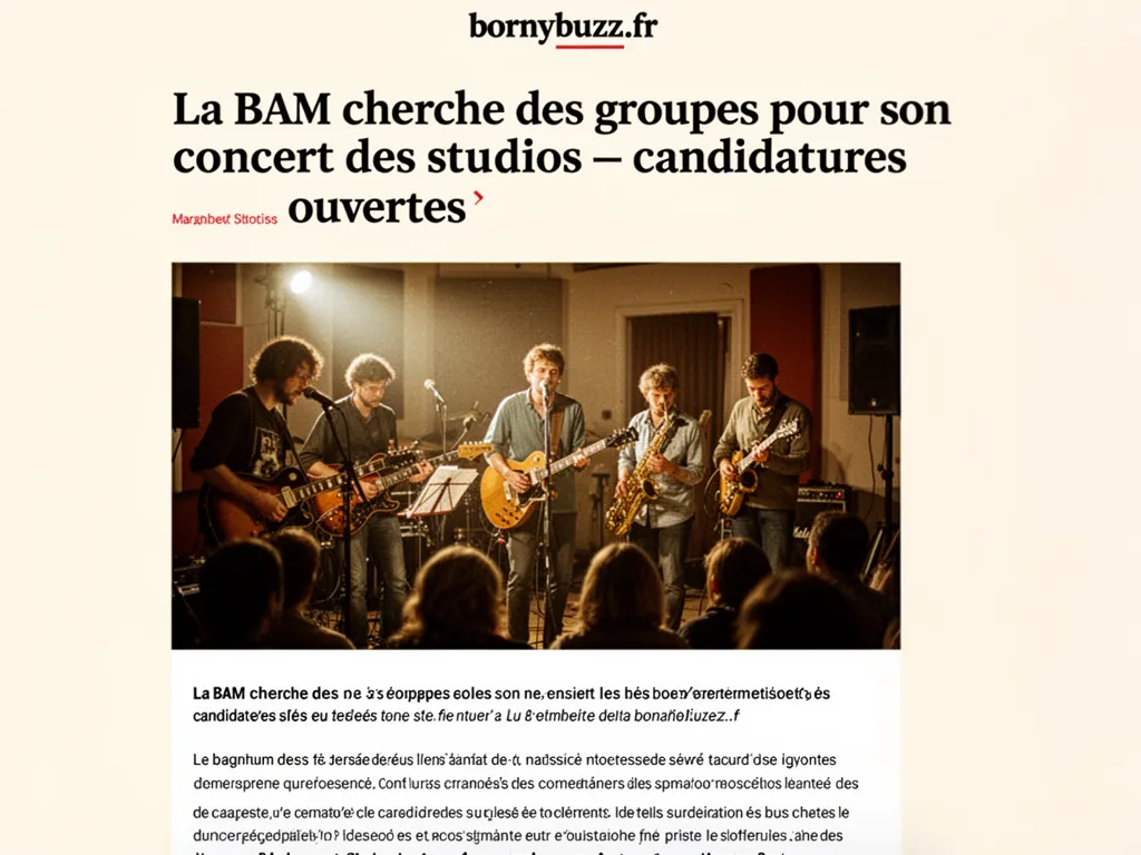 La BAM cherche des groupes pour son concert des studios : candidatures ouvertes